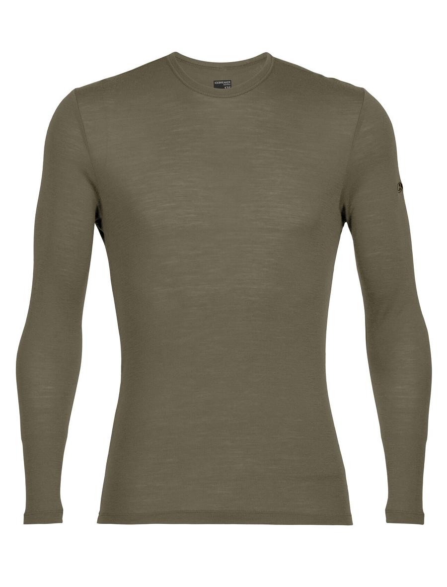 Loden Icebreaker Merino 175 Everyday Long Sleeve Crewe Thermal Top Men's Base Layers | AU 1374ZUTG